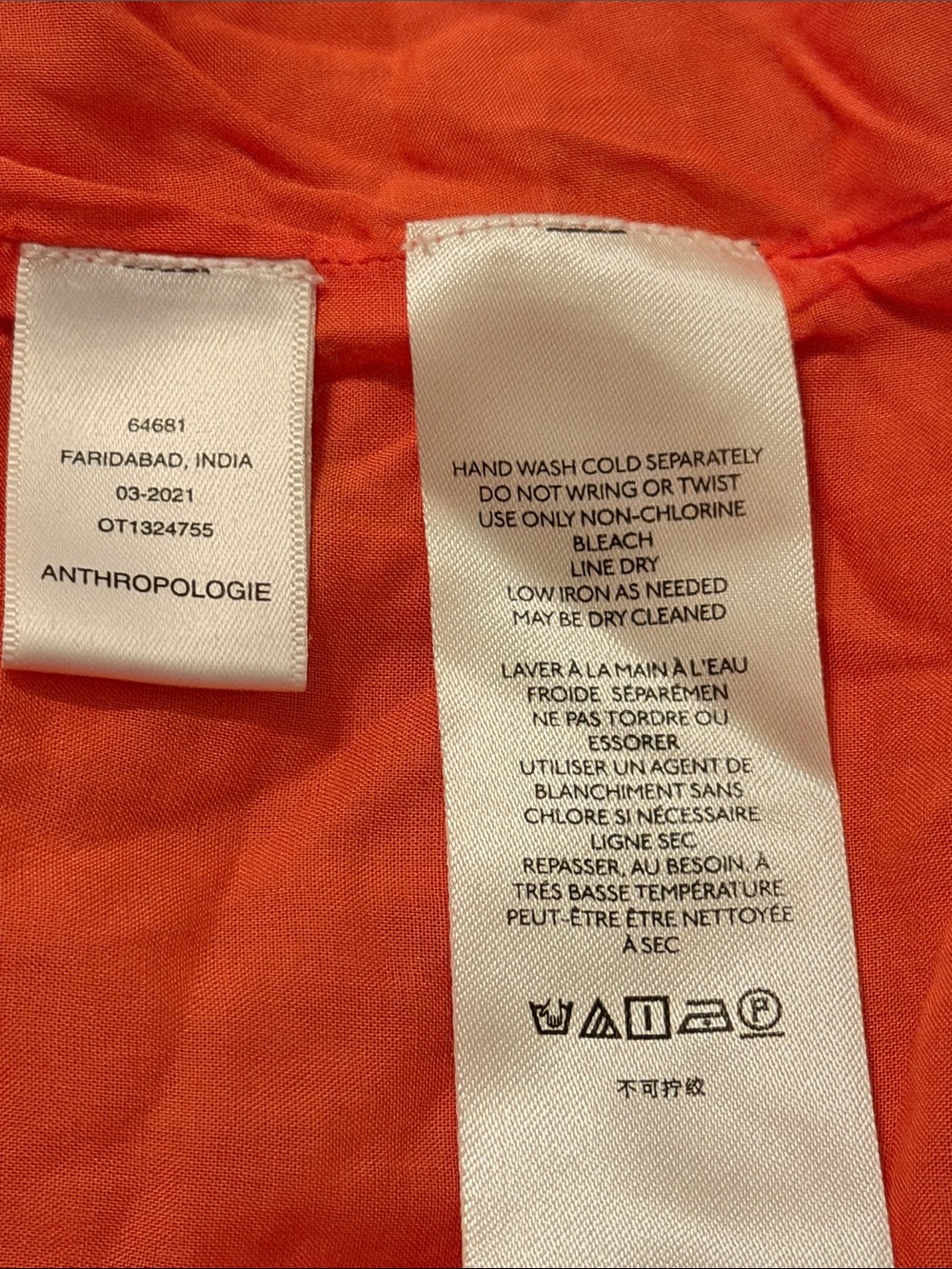 New Anthropologia Girl's Dress Size 7/8 Tunic Embroidered Coral - Picture 5 of 6